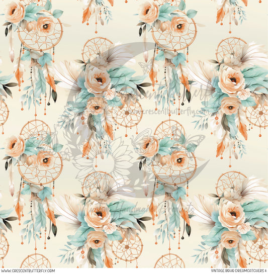 Vintage Boho Dreamcatchers 4 Printed Vinyl Sheet/Wrap