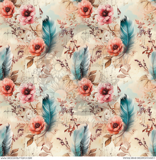 Vintage Boho Dreamcatchers 5 Printed Vinyl Sheet/Wrap