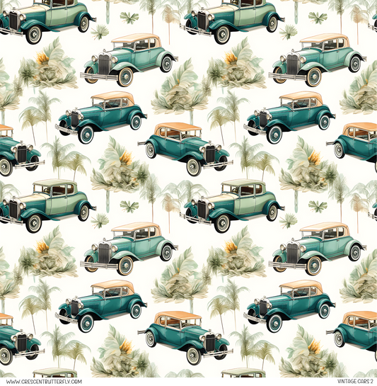 Vintage Cars 2 Pattern Vinyl Sheet/Wrap