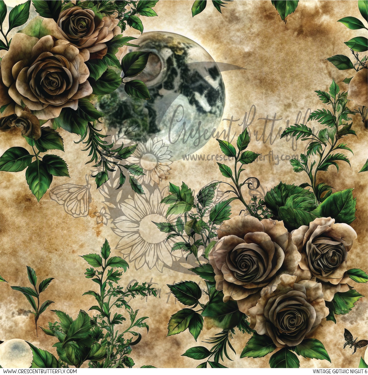 Vintage Gothic Night 6 Printed Vinyl Sheet/Wrap