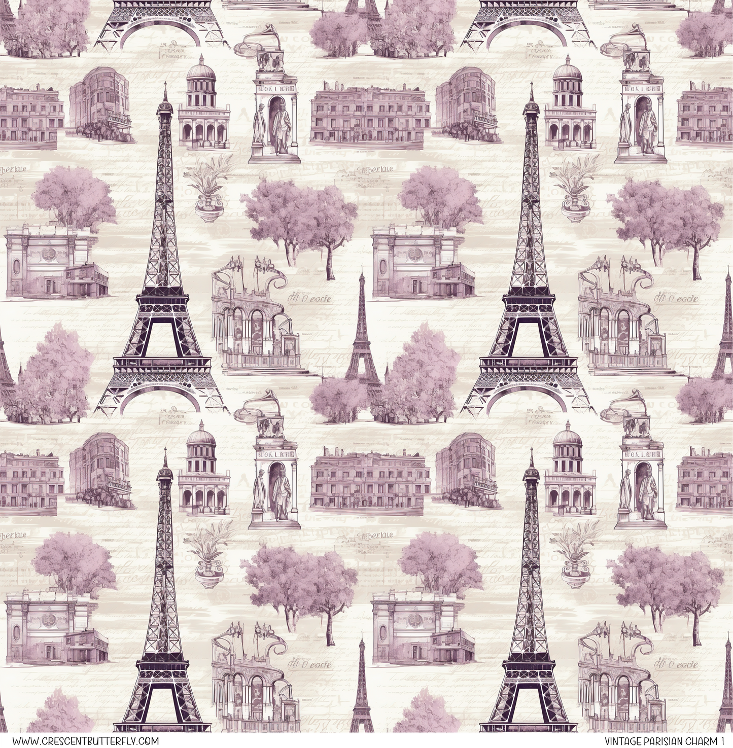 Vintage Parisian Charm 1 Printed Vinyl Sheet/Wrap