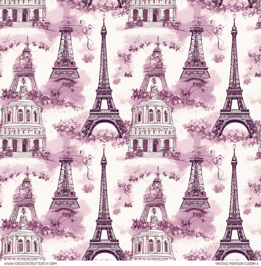 Vintage Parisian Charm 6 Printed Vinyl Sheet/Wrap