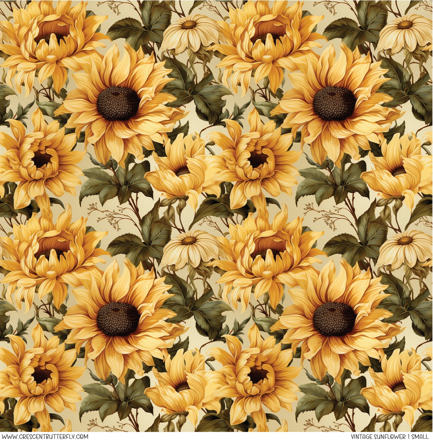 Vintage Sunflower 1 Small Vinyl Sheet/Wrap