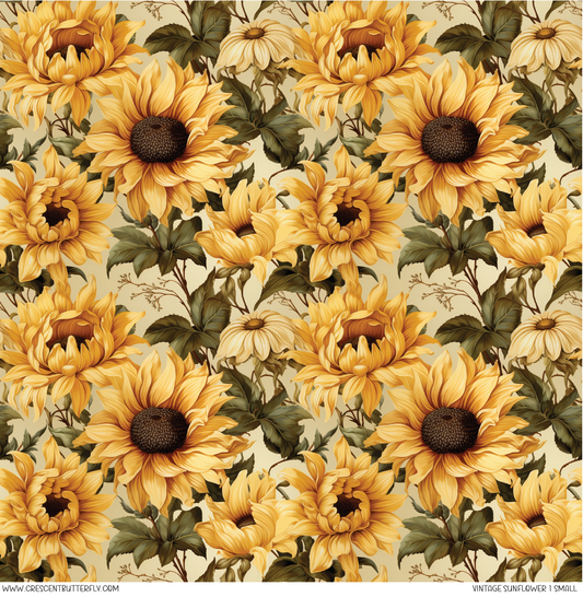 Vintage Sunflower 1 Small Vinyl Sheet/Wrap