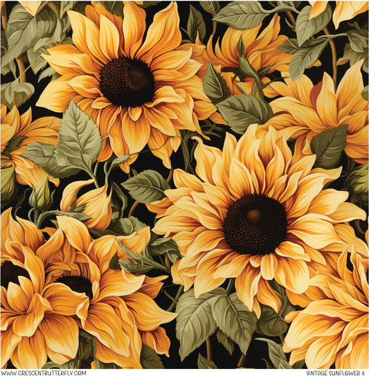 Vintage Sunflower 4 Vinyl Sheet/Wrap