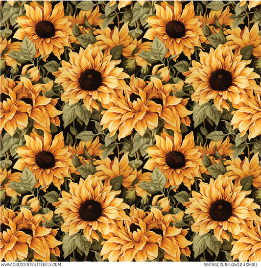 Vintage Sunflower 4 Small Vinyl Sheet/Wrap