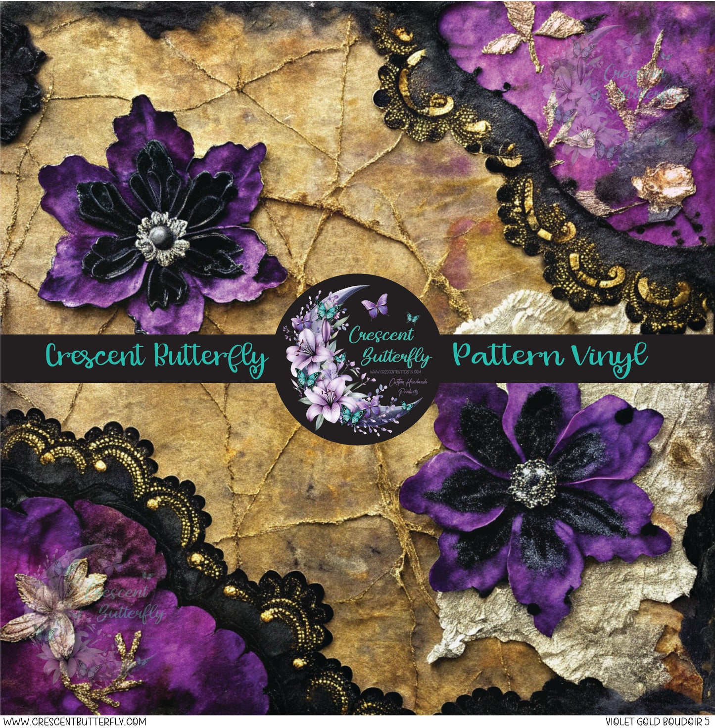 Violet Gold Boudoir 5 Printed Vinyl Sheet/Wrap