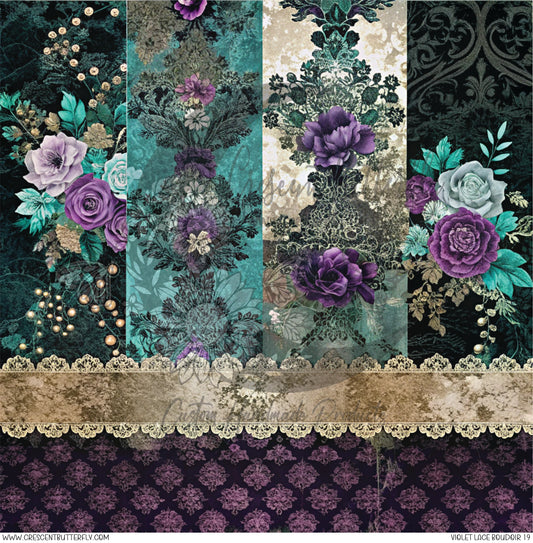 Violet Lace Boudoir 19 Printed Vinyl Sheet/Wrap