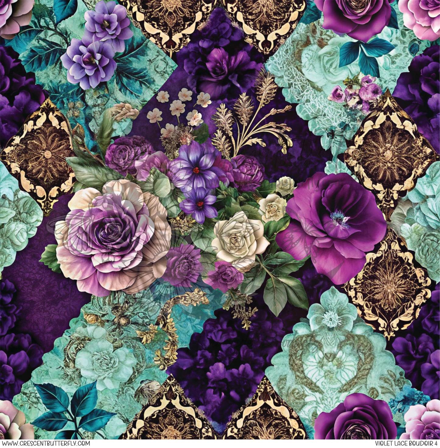 Violet Lace Boudoir 4 Printed Vinyl Sheet/Wrap