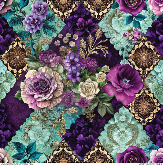 Violet Lace Boudoir 4 Printed Vinyl Sheet/Wrap