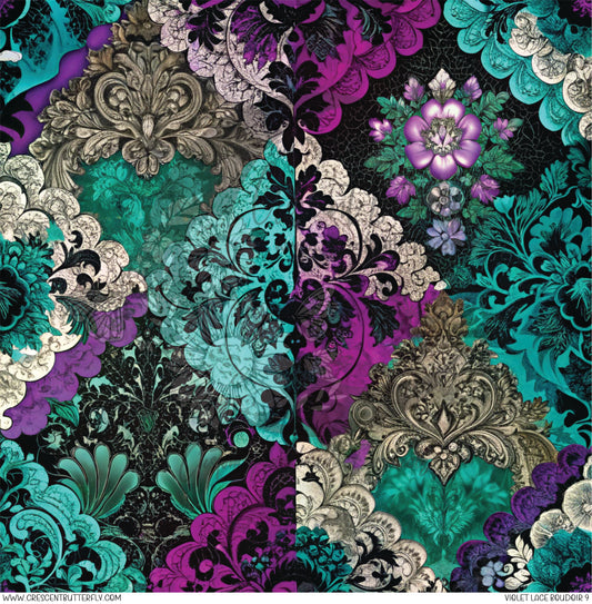 Violet Lace Boudoir 9 Printed Vinyl Sheet/Wrap
