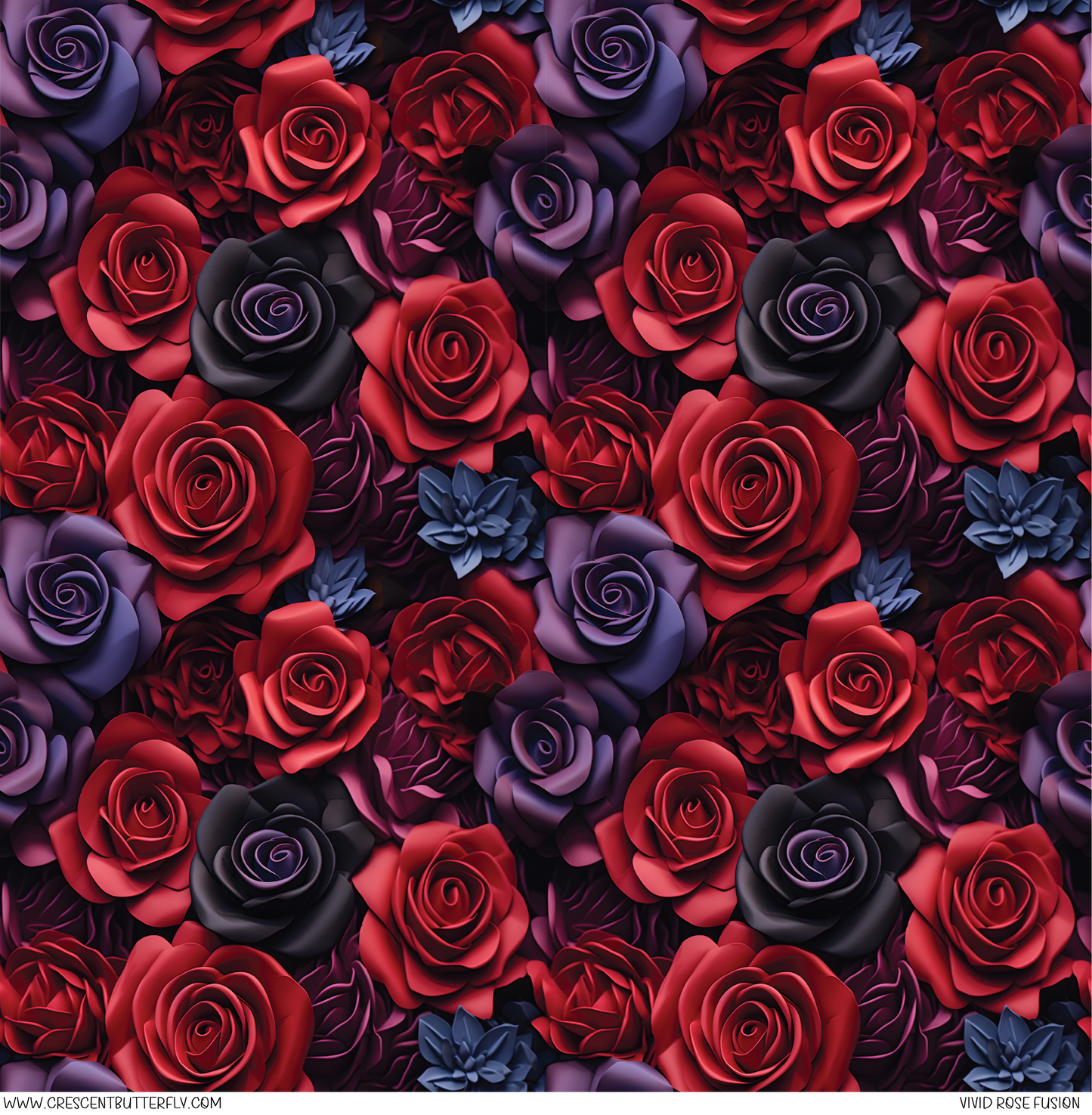 Vivid Rose Fusion Pattern Vinyl Sheet/Wrap