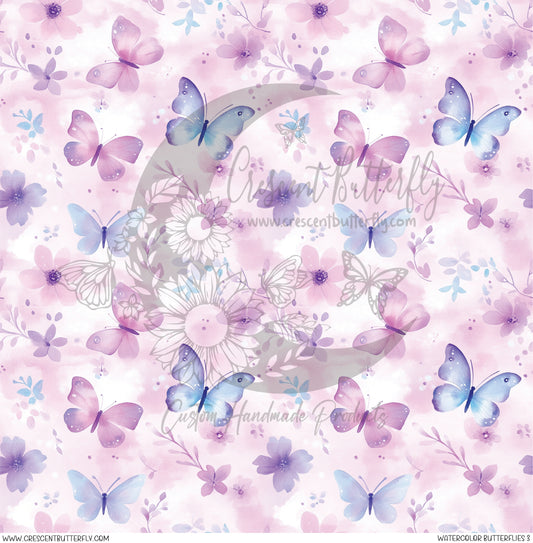 Watercolor Butterflies 3 Printed Vinyl Sheet/Wrap