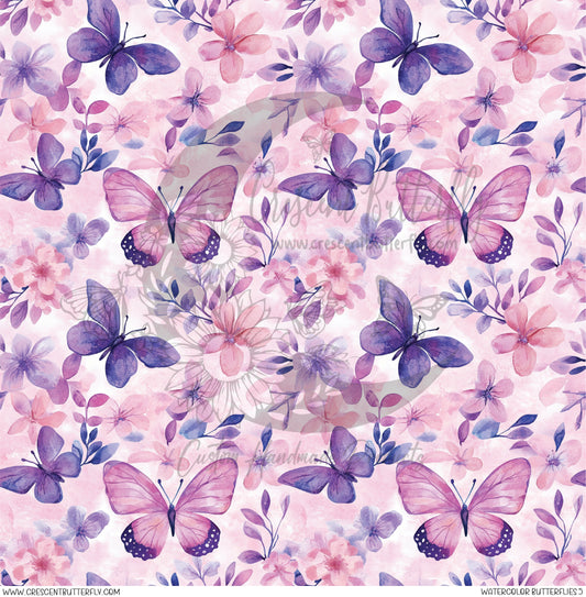 Watercolor Butterflies 5 Printed Vinyl Sheet/Wrap