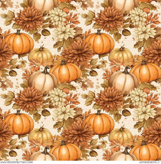 Watercolor Fall 3 Printed Vinyl Sheet/Wrap