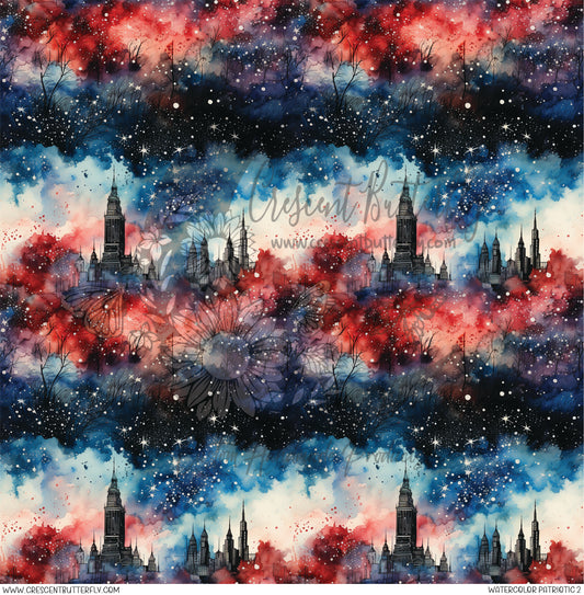 Watercolor Patriotic 2 Printed Vinyl Sheet/Wrap