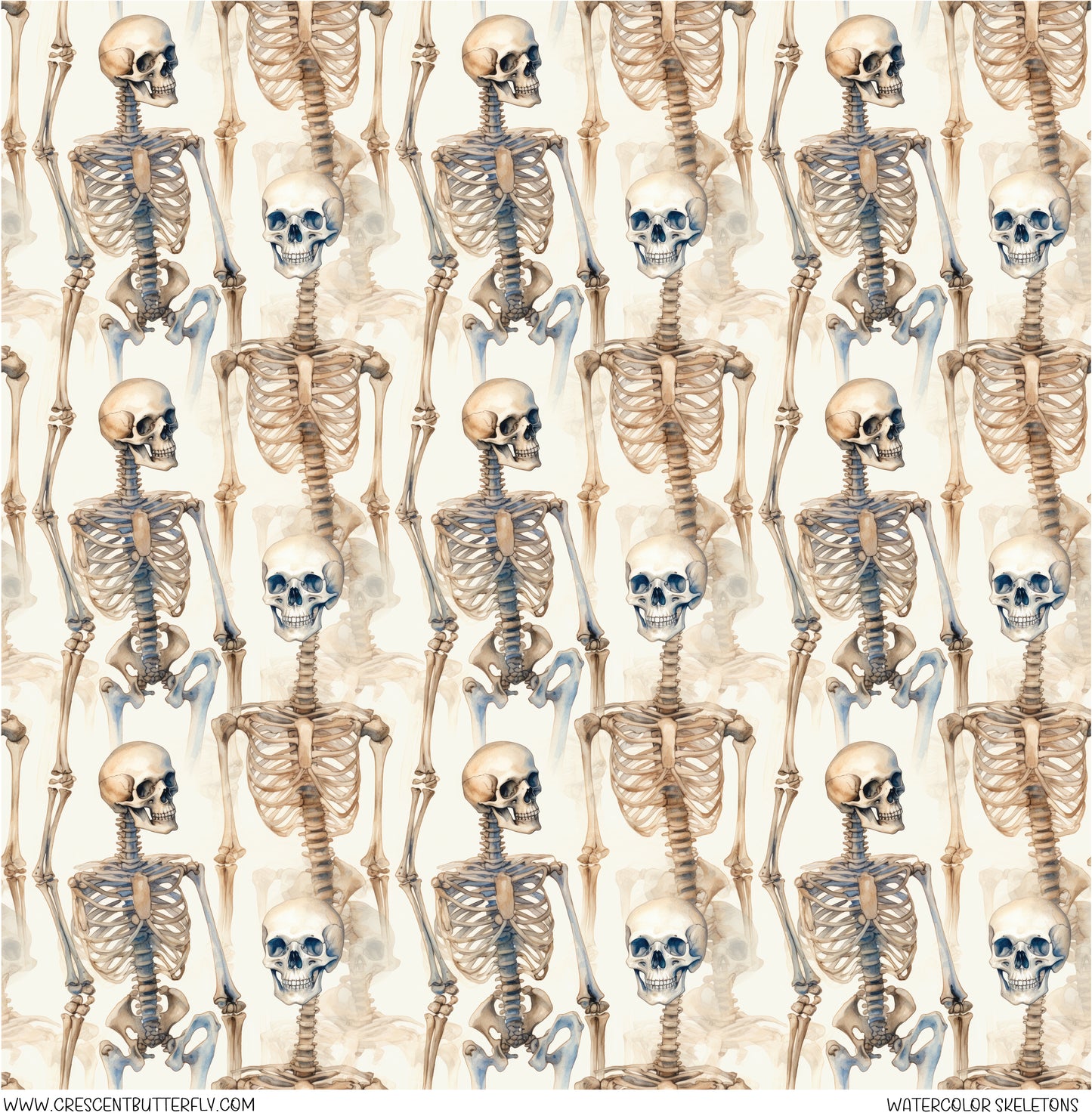 Watercolor Skeletons Vinyl Sheet/Wrap