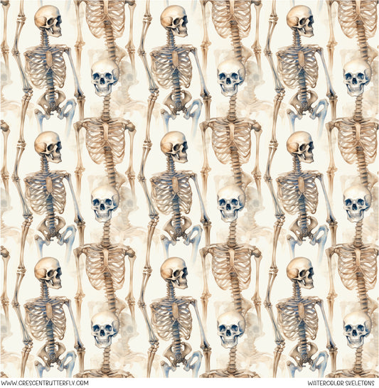 Watercolor Skeletons Vinyl Sheet/Wrap