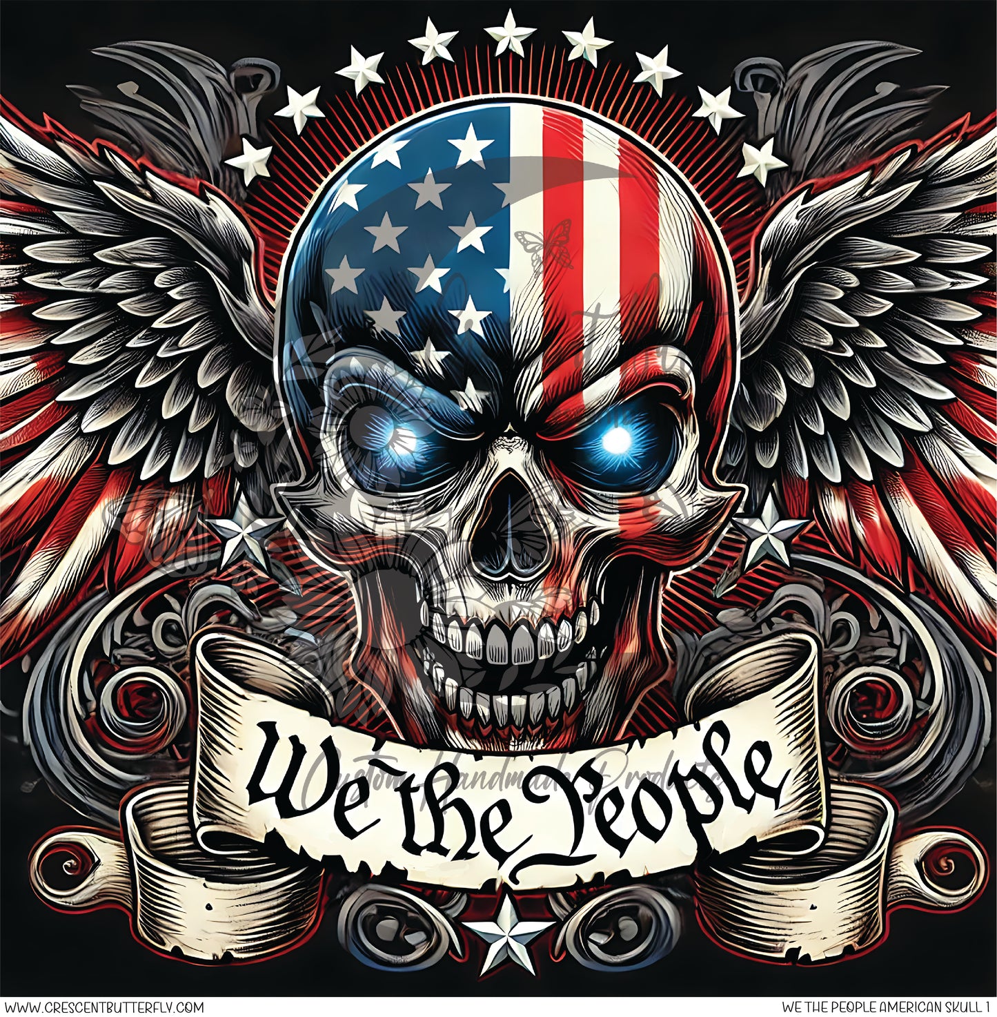 We The People American Skull 1 Printed Vinyl Sheet/Wrap