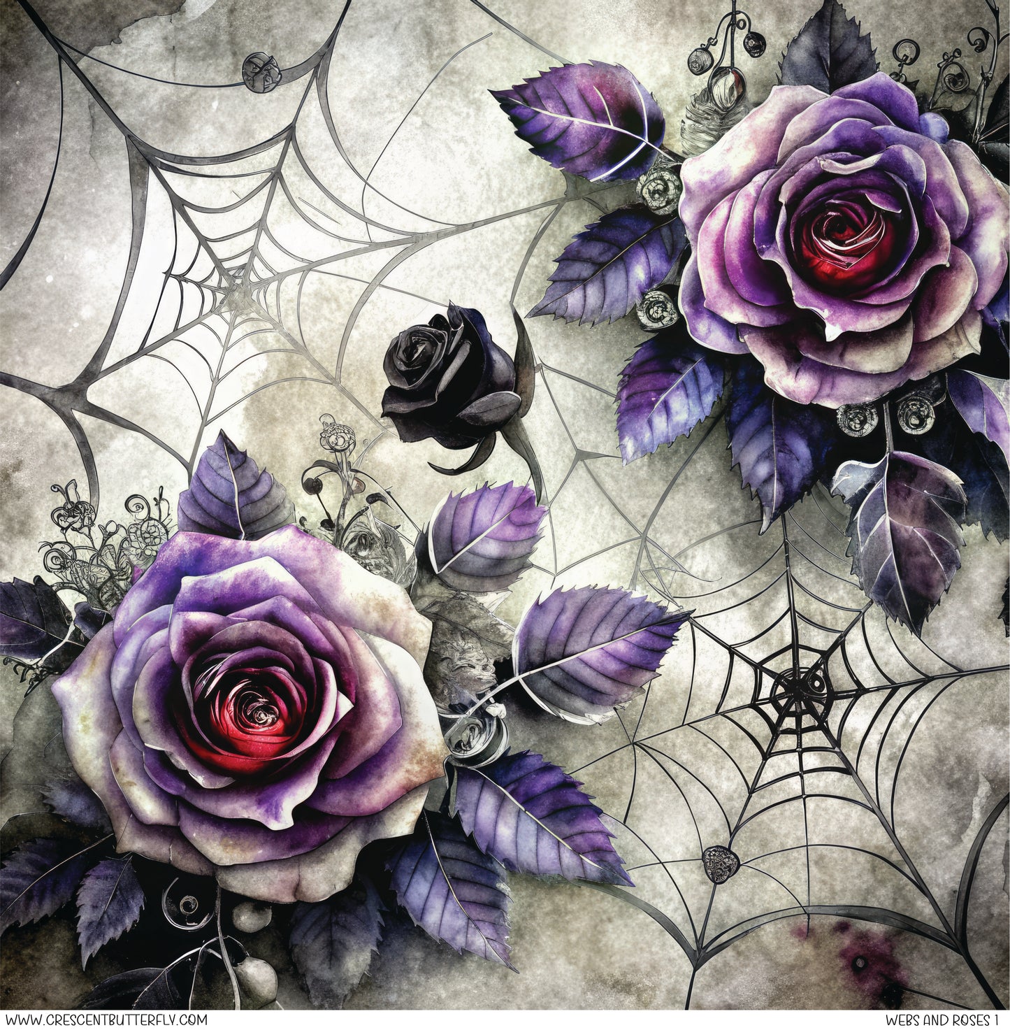 Webs and Roses 1 Printed Vinyl Sheet/Wrap