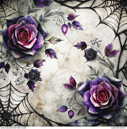 Webs and Roses 3 Printed Vinyl Sheet/Wrap