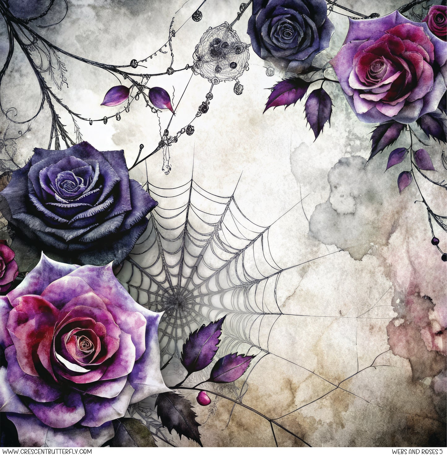 Webs and Roses 5 Printed Vinyl Sheet/Wrap