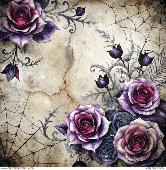 Webs and Roses 6 Printed Vinyl Sheet/Wrap