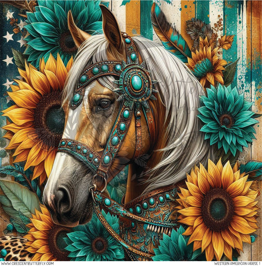 Western American Horse 1 Printed Vinyl Sheet/Wrap