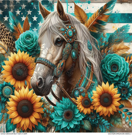 Western American Horse 2 Printed Vinyl Sheet/Wrap