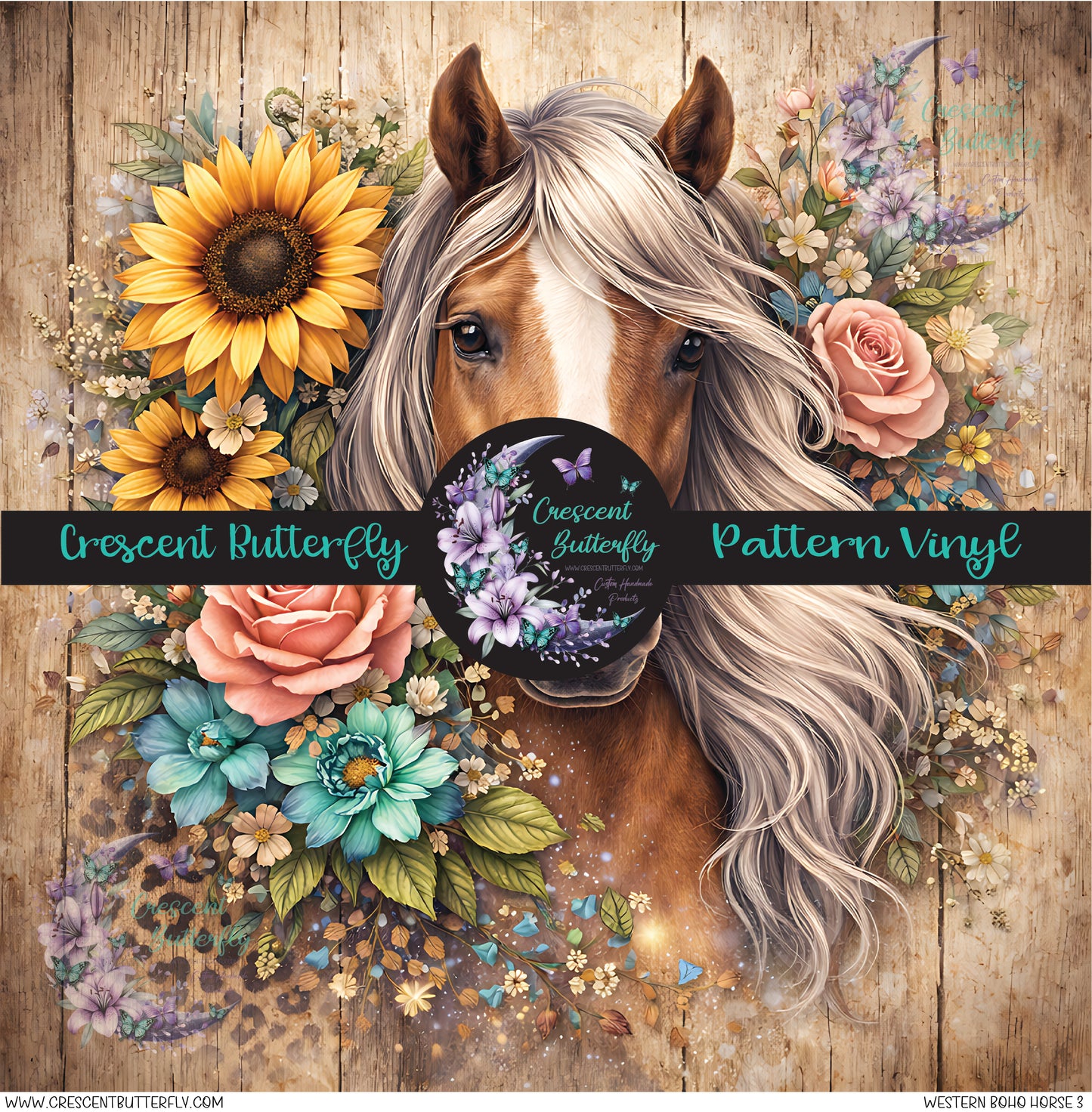 Western Boho Horse 3 Printed Vinyl Sheet/Wrap