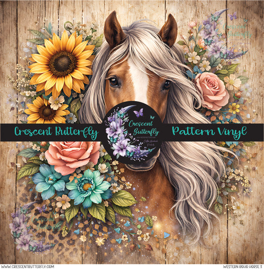 Western Boho Horse 3 Printed Vinyl Sheet/Wrap
