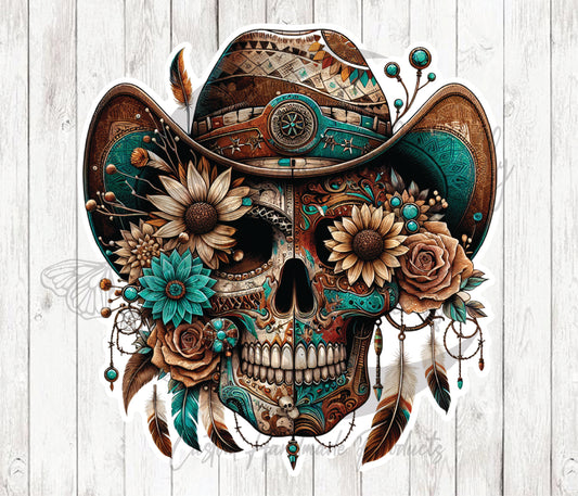 Western Skull Boho 1 Sticker / Decal