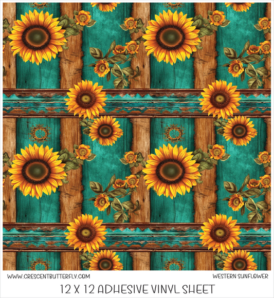 Western Sunflower Printed Vinyl Sheet