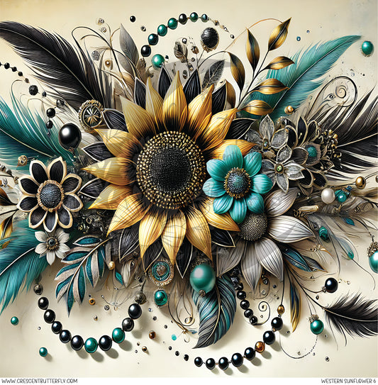 Western Sunflower 6 Printed Vinyl Sheet/Wrap