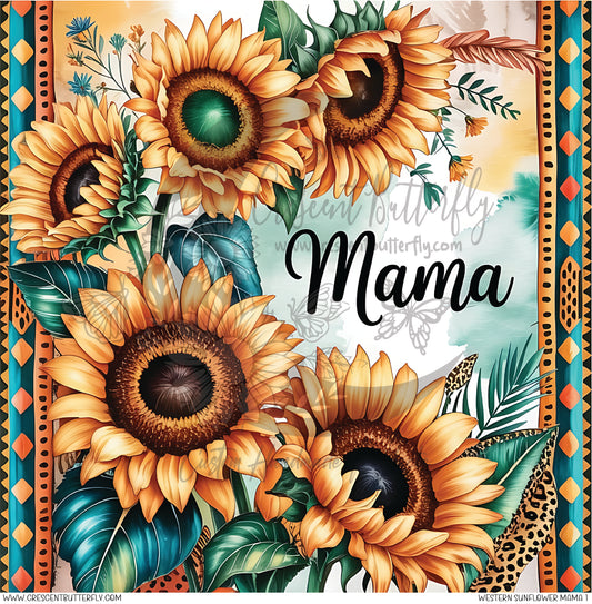 Western Sunflower Mama 1 Printed Vinyl Sheet/Wrap