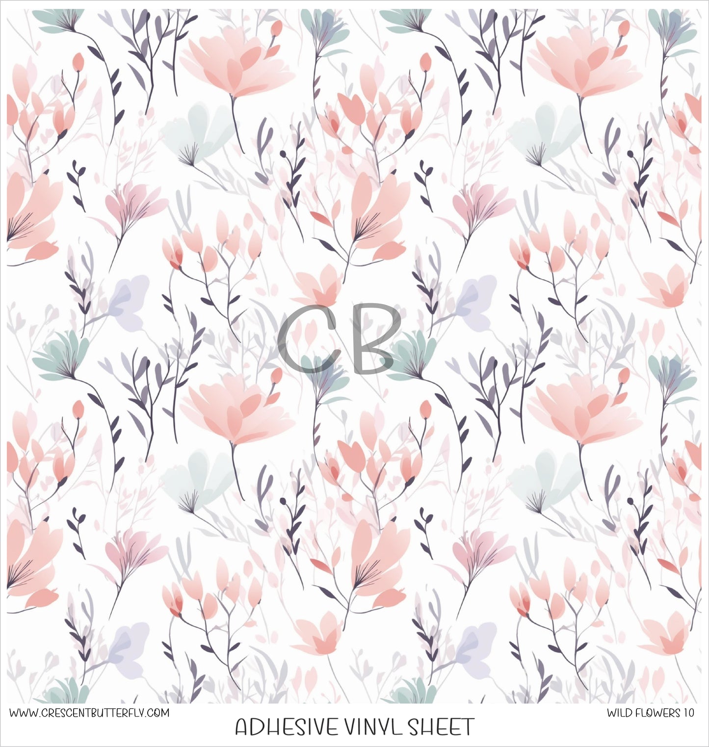 Wild Flowers 10 Printed Vinyl Sheet/Wrap