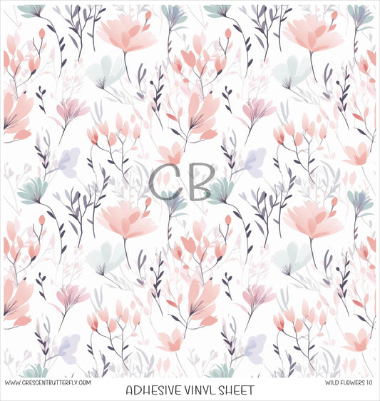 Wild Flowers 10 Printed Vinyl Sheet/Wrap