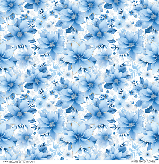 Winter Frozen Flowers 1 Vinyl Sheet/Wrap