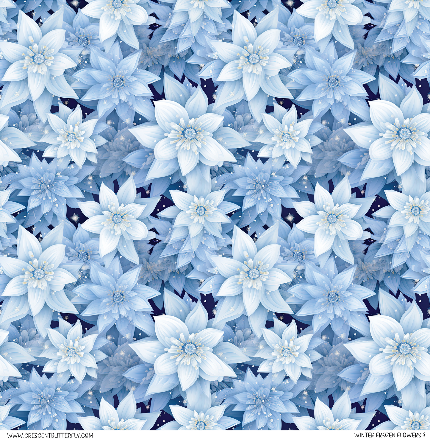 Winter Frozen Flowers 3 Vinyl Sheet/Wrap