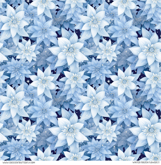 Winter Frozen Flowers 3 Vinyl Sheet/Wrap