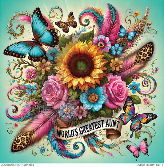 Worlds Greatest Aunt 1 Printed Vinyl Sheet/Wrap