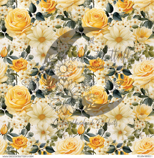 Yellow Roses 1 Printed Vinyl Sheet/Wrap