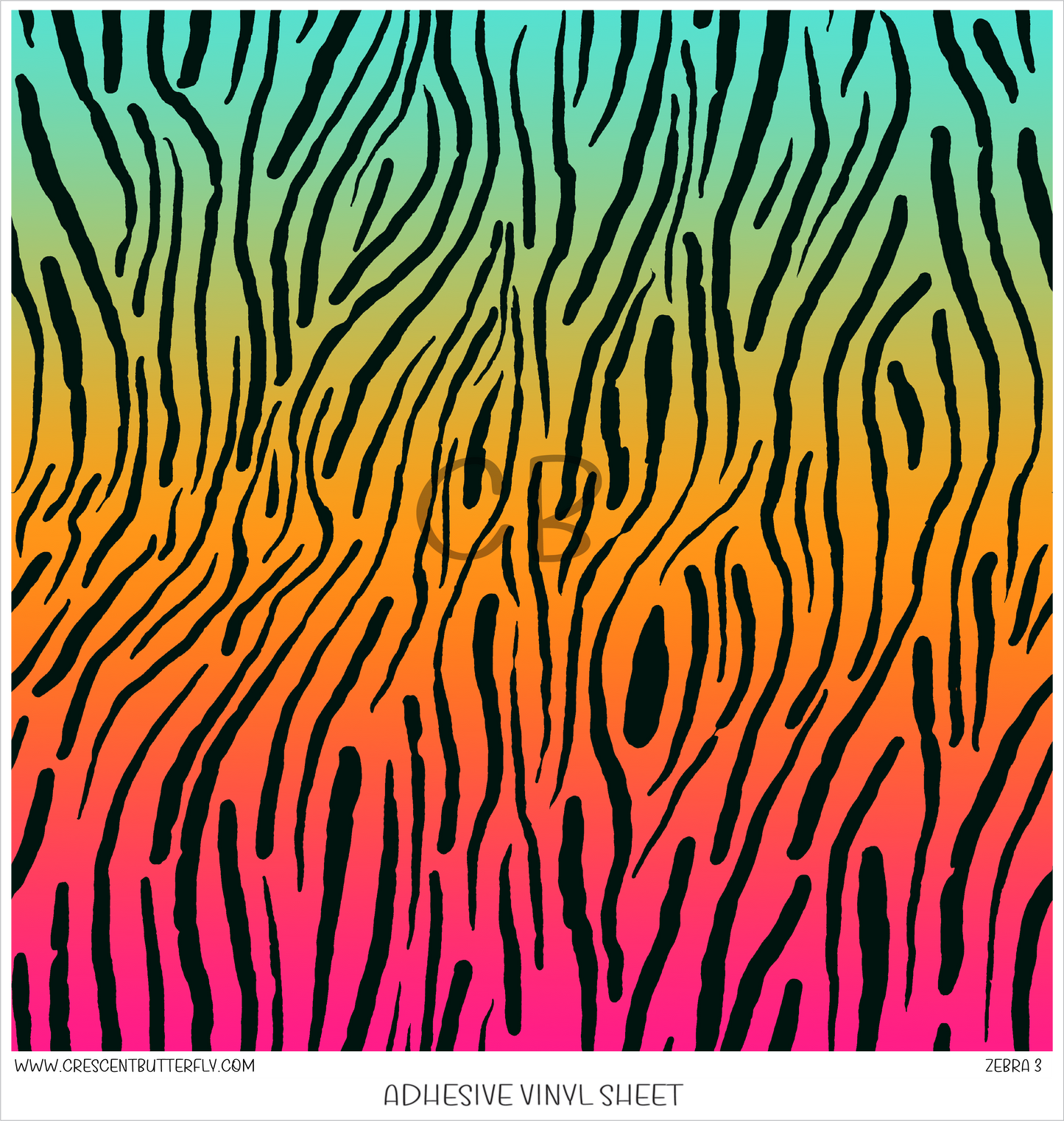 Zebra 3 Printed Vinyl Sheet