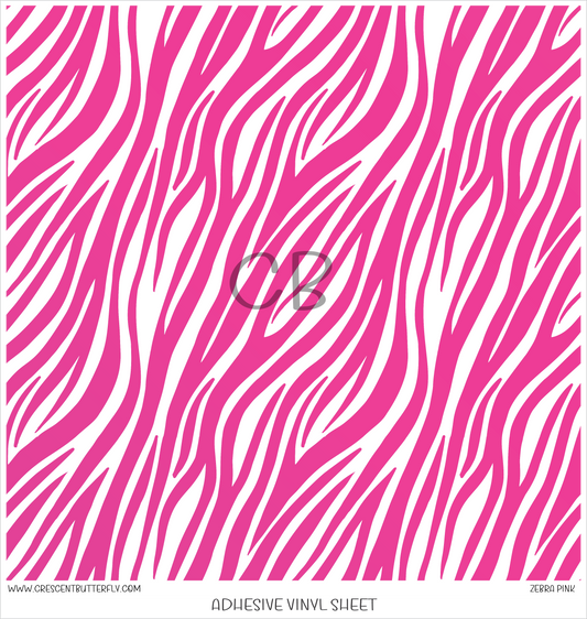 Zebra Pink Printed Vinyl Sheet