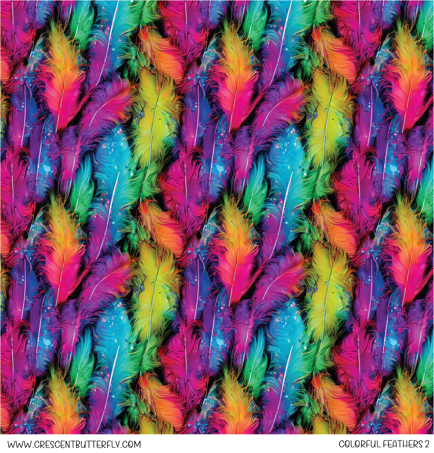 Colorful Feathers 2 Printed Vinyl Sheet