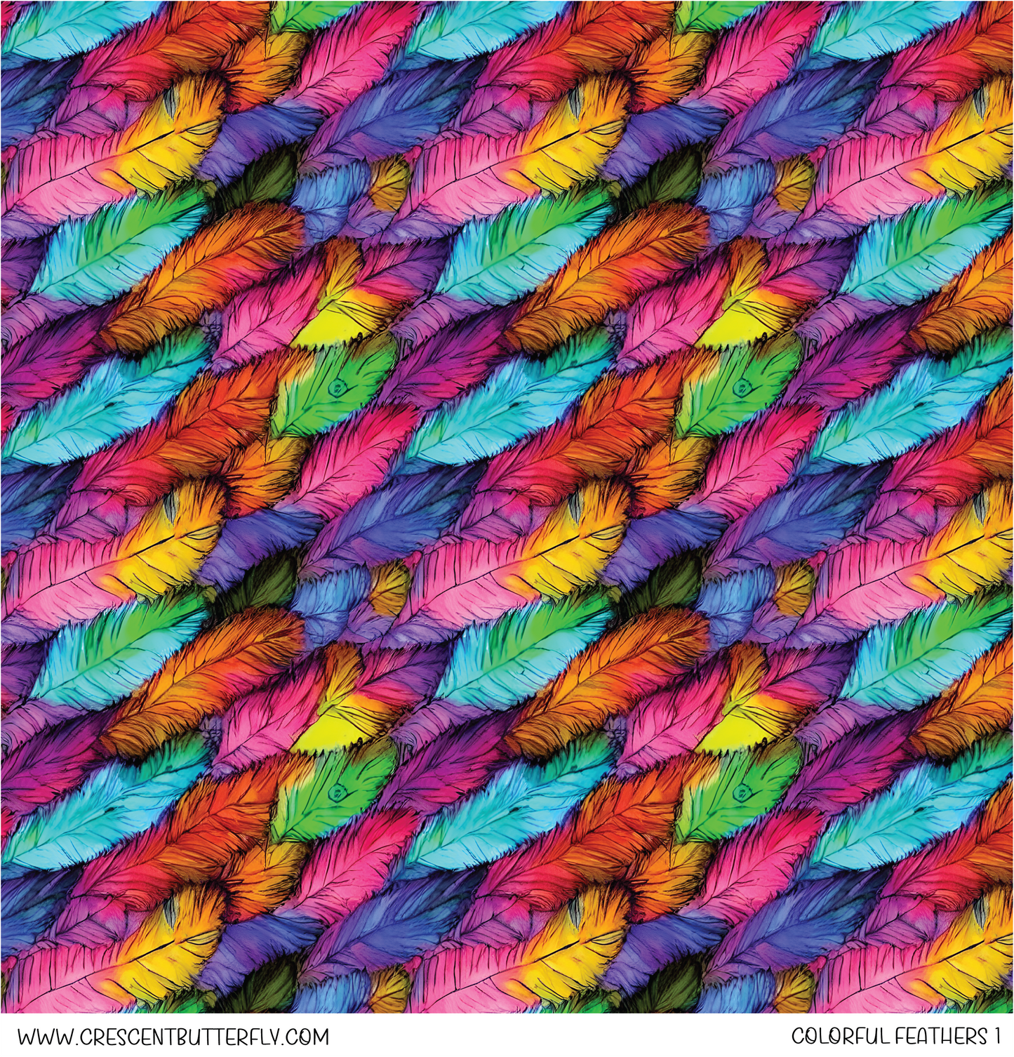 Colorful Feathers 1 Printed Vinyl Sheet