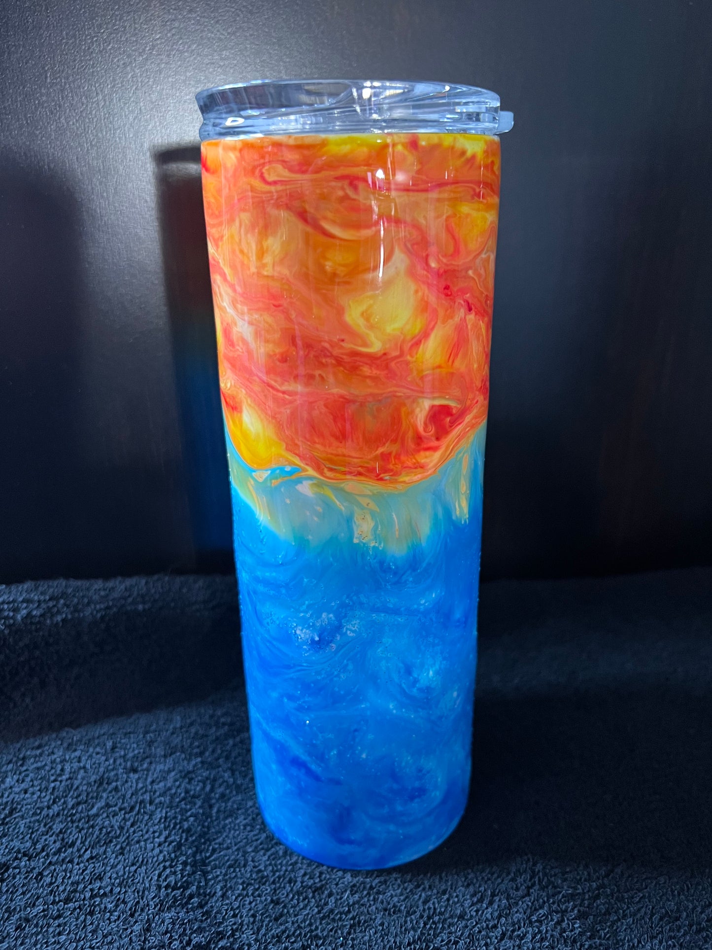 RTS #32 Fire and Ice-20oz Skinny Tumbler-Pre Made-RTS