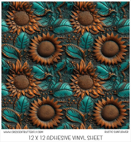 Rustic Sunflower Printed Vinyl Sheet