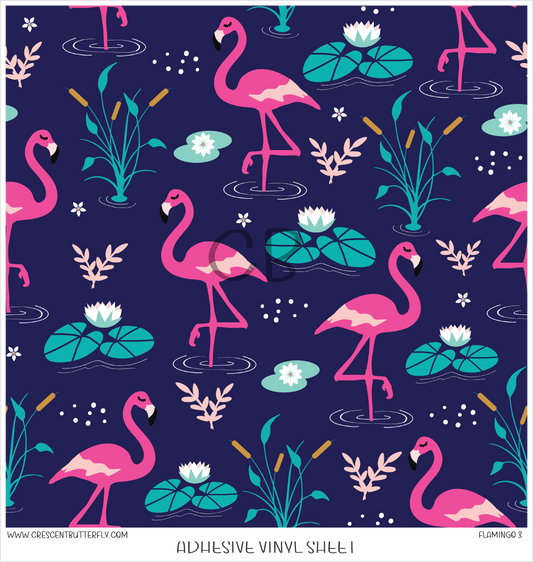 Flamingo 3 Printed Vinyl Sheet