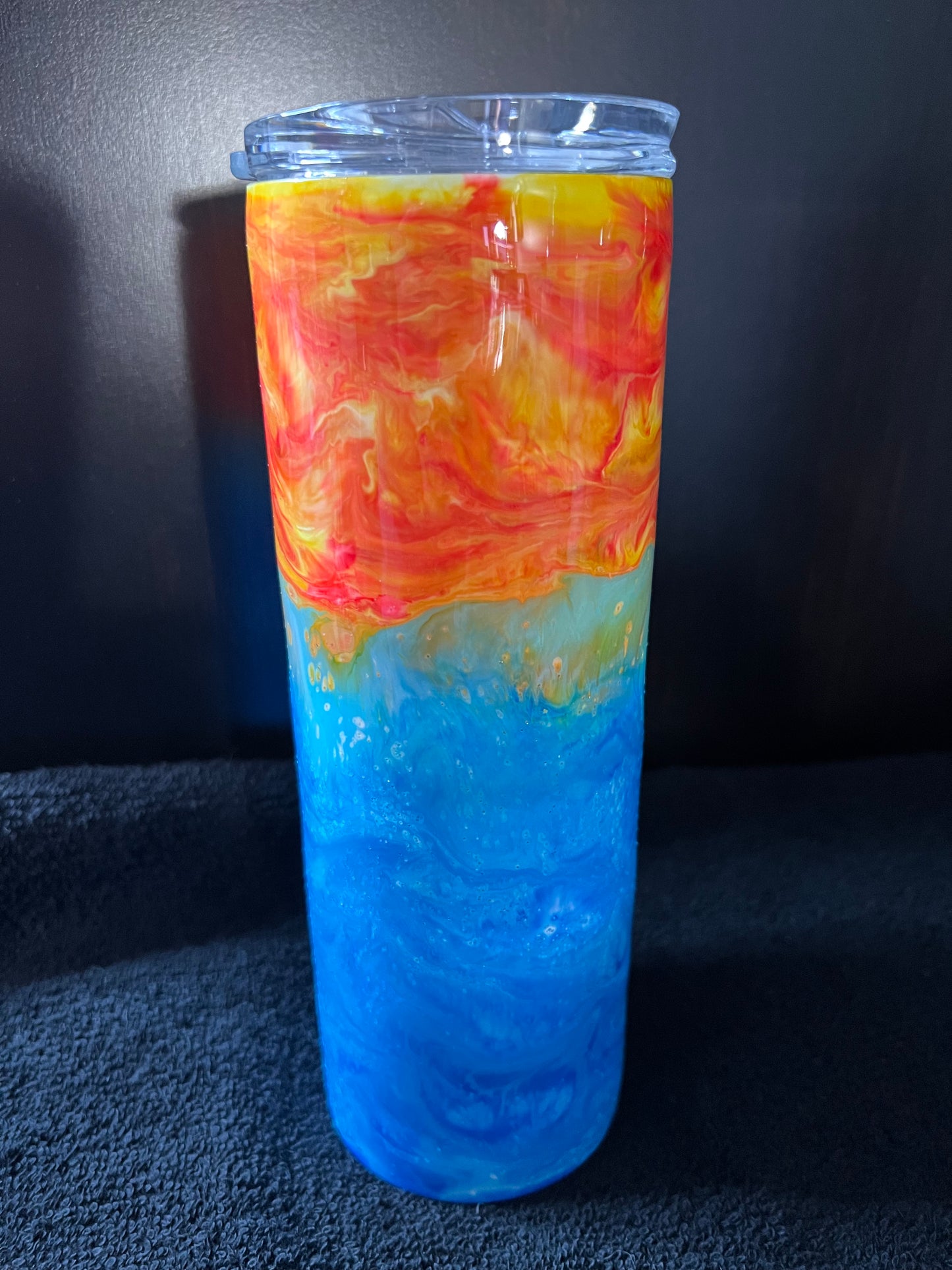 RTS #32 Fire and Ice-20oz Skinny Tumbler-Pre Made-RTS